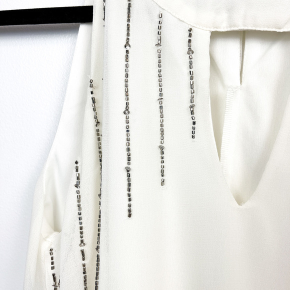 Sloane & Sadie Sleeveless White Beaded Blouse - Picture 6 of 10